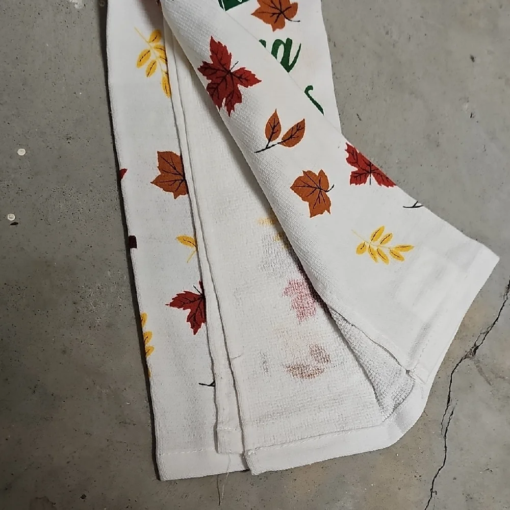 Nwt Fall Leaves and Football Please Kitchen Towel